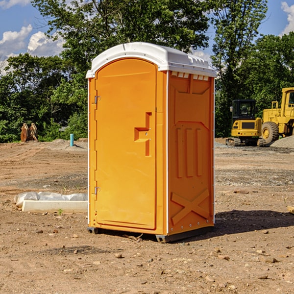 how often are the portable restrooms cleaned and serviced during a rental period in Pandora